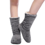 FRALOSHA Women Plush Home Shoes Christmas Slippers Coral Fleece Indoor Floor Sock Winter Foot Warmer  Soft bottom slippers